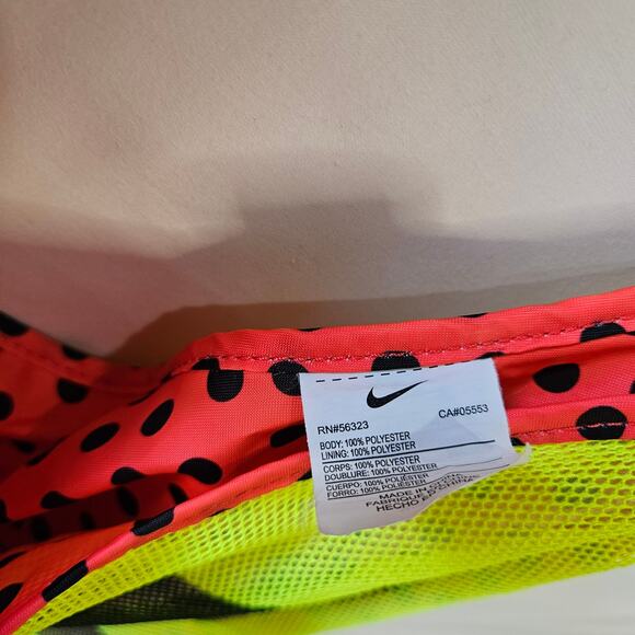 Nike Shoulder Bag Reversible Mesh Neon Yellow Red - Picture 5 of 9